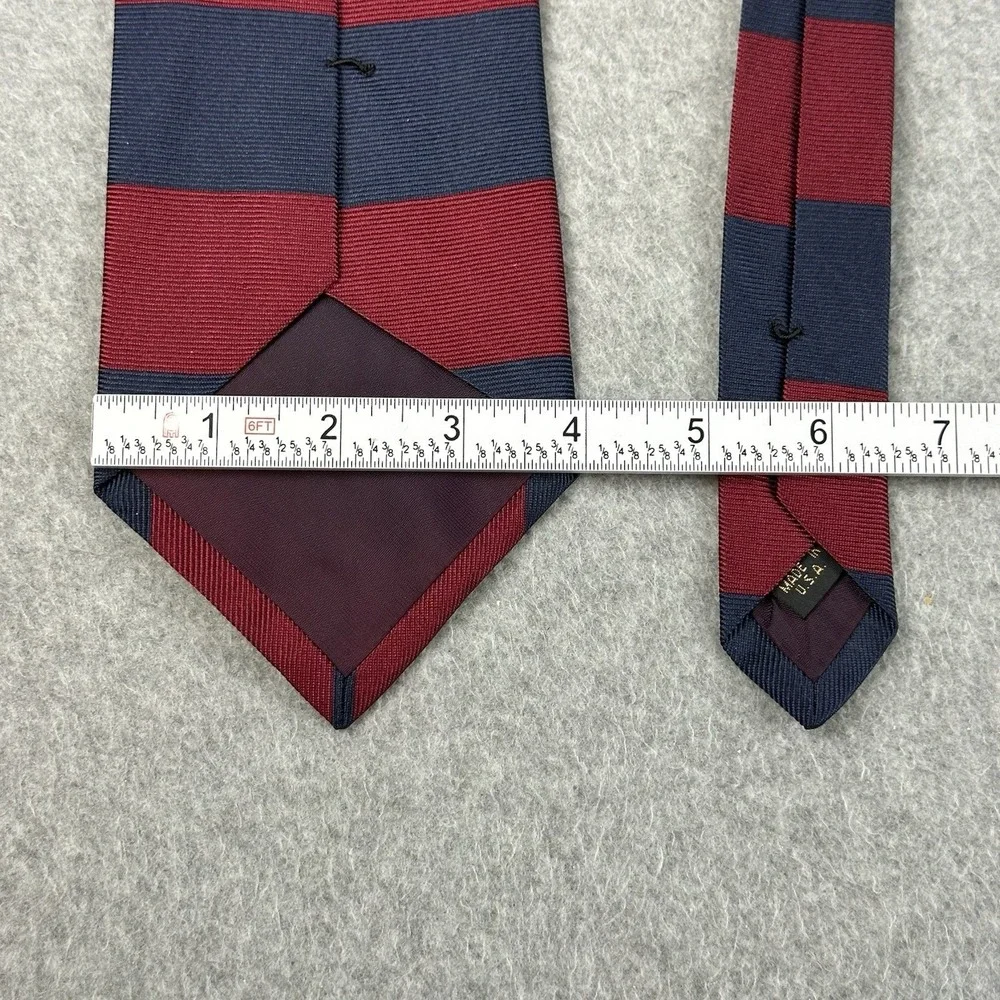 Vintage Bergdorf‎ Goodman Silk Tie Navy Red Regimental Stripe USA 56x4